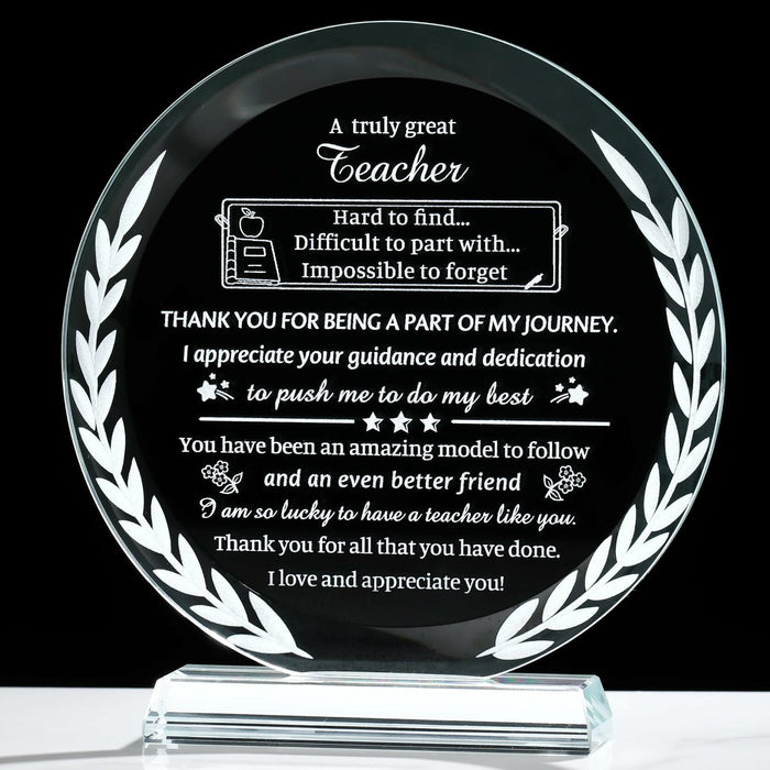 Movdyka Teacher Appreciation Crystal Plaque Decor Clear Circle by Deal US