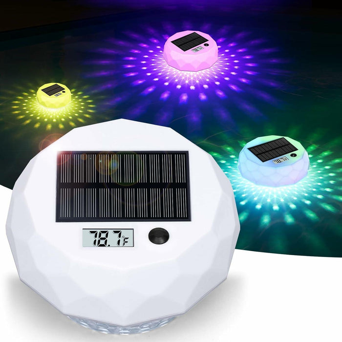 Glarepo Digital Pool Thermometer Floating Large LCD Solar Powered Colorful 1in by Deal US