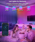 DTQJ 33FT IC-RGB LED Strip Lights Bluetooth Remote USB RGB Multi-Color by Deal US