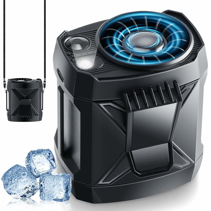 LMAMANWU Portable Rechargeable Neck Fan 4 Speeds 9200RPM Black by Deal US
