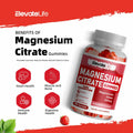 BestBy09/26 ElevateLife Magnesium Citrate Gummies 420mg 90 Vegan Strawberry by Deal US
