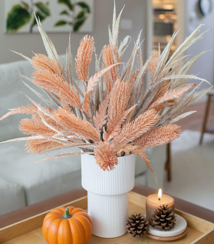 Ivydale 7 PCS Artificial Fall Stems 26in Orange Silk Leaves Flowers by Deal US