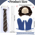 Yearntown Halloween Bald Man Costume Set Brown Wig Bald Cap Gloves One Size by Deal US