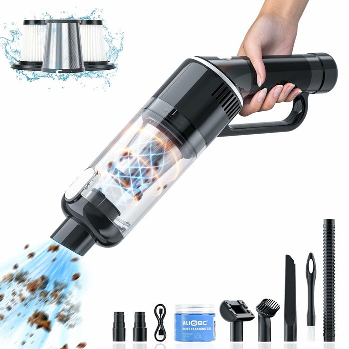 ALIOBC Car Vacuum Cleaner Cordless Handheld 9kpa Portable Black by Deal US