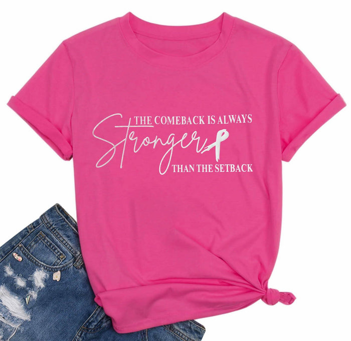 FYAPHION Breast Cancer Awareness Shirt Pink Ribbon Support Tee 08 Pink Size S by Deal US