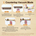 EUUZ 2-in-1 Vacuum Sealer with 40 Bags, Automatic, Beige, Handheld & Countertop by Deal US