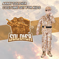 deAO Army Soldier Dress Up Costume Set with Helmet Yellow Size M by Deal US
