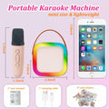 [Like New] KBG Mini Karaoke Machine Kids Bluetooth Speaker 2 Wireless Mics Black by Deal US