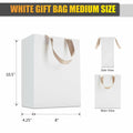 YUEYANG White Paper Gift Bags with Handles 8x4.25x10 inch 20Pcs by Deal US