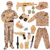 deAO Army Soldier Dress Up Costume Set with Helmet Yellow Size M