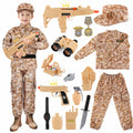 deAO Army Soldier Dress Up Costume Set with Helmet Yellow Size M by Deal US