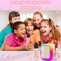 [Like New] KBG Mini Karaoke Machine Kids Bluetooth Speaker 2 Wireless Mics Black by Deal US