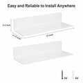 RRG 12 Inch Acrylic Floating Shelves 2 Pack Wall Mounted White by Deal US