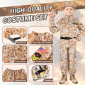 deAO Army Soldier Dress Up Costume Set with Helmet Yellow Size M by Deal US