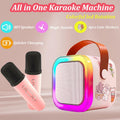 [Like New] KBG Mini Karaoke Machine Kids Bluetooth Speaker 2 Wireless Mics Black by Deal US