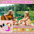 [Like New] KBG Mini Karaoke Machine Kids Bluetooth Speaker 2 Wireless Mics Black by Deal US