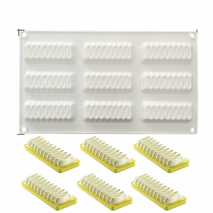 mostsom Silicone Mold Flower Shape Cake Soap Pastry Chocolate Tray Long Wave by Deal US