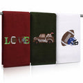 Fanfanwin 3 Pc Cotton Football Hand Towels 14x29 Rust Dark Green White by Deal US