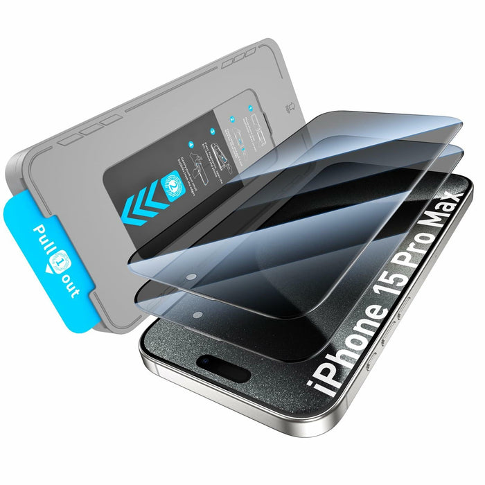 KUZOOM Privacy Screen Protector iPhone 15 Pro Max 6.7" 2 Pack Black by Deal US