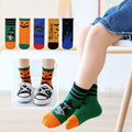 PAPPNTI Kids Halloween Cartoon Crew Socks 5 Pairs Multicolor Size 7-10 by Deal US