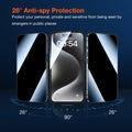 KUZOOM Privacy Screen Protector iPhone 15 Pro Max 6.7" 2 Pack Black by Deal US