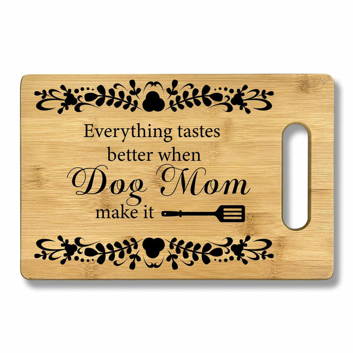 CGBHW Dog Mom Wooden Cutting Board Kitchen Gift Bamboo 0.44lb by Deal US