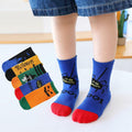 PAPPNTI Kids Halloween Cartoon Crew Socks 5 Pairs Multicolor Size 7-10 by Deal US