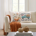 Meekio 4-Pack Fall Pillow Covers 18x18 Blue Pumpkin Truck Linen Decor by Deal US