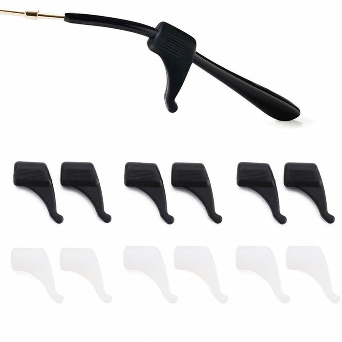 LCLONY 6 Pairs Glasses Ear Grip Silicone Anti-Slip Holders Black/White by Deal US