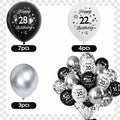 29th Birthday Balloons Set 16pcs Black Silver Latex Confetti Party Decor by Deal US