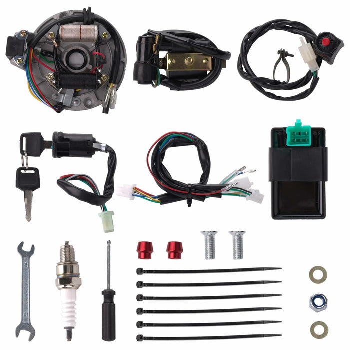 CIOM Magnetoelectric Wiring Loom Harness Kill Switch Ignition Coil Kit 50-160CC by Deal US