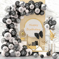 29th Birthday Balloons Set 16pcs Black Silver Latex Confetti Party Decor by Deal US
