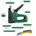 [Like New] QUQITONG Heavy Duty 3-in-1 Staple Gun Power Adjust No-Jam Green 2100 Staples by Deal US