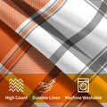 Kcozydecor Fall Pillow Covers 20x20 Orange White Plaid Set of 2 Linen by Deal US