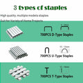 [Like New] QUQITONG Heavy Duty 3-in-1 Staple Gun Power Adjust No-Jam Green 2100 Staples by Deal US