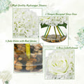 N&T NIETING Artificial White Hydrangea Flowers with Vase & Real Stone Decor by Deal US