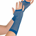 Amscan Blue Long Fishnet Fingerless Gloves 1 Count One Size by Deal US