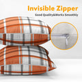 Kcozydecor Fall Pillow Covers 20x20 Orange White Plaid Set of 2 Linen by Deal US