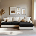 Hokway Stretch Chaise Cover Reversible Sofa Cushion Protector Black by Deal US