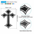 PATIKIL Cross Embroidered Patches 11 Pcs 4.1x2.8in Multicolored Iron On by Deal US