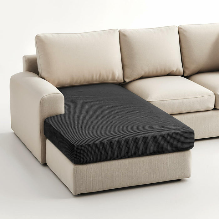Hokway Stretch Chaise Cover Reversible Sofa Cushion Protector Black by Deal US
