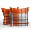 Kcozydecor Fall Pillow Covers 20x20 Orange White Plaid Set of 2 Linen by Deal US
