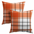 Kcozydecor Fall Pillow Covers 20x20 Orange White Plaid Set of 2 Linen by Deal US