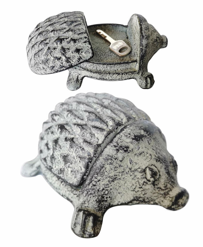 BSTWISH Iron Hedgehog Key Hider Outdoor Garden Decoration Gray by Deal US
