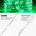ER CHEN Green LED String Lights 99ft 300 LED Dimmable Silver Wire Remote by Deal US