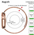 Mugczih Apple Watch Band Stainless Steel Metal Strap Silver Size 42/44/45mm by Deal US