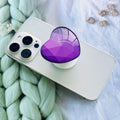Luhoit Expanding Heart Shape Glass Phone Grip Stand Purple Silicone Rubber by Deal US