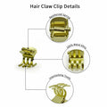 EleOnate Gold Bow Hair Claw Clip Medium Metal Pearls for Women by Deal US