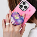 Luhoit Heart Shape Expanding Cell Phone Grip Stand Star Purple Multicolor by Deal US