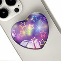 Luhoit Heart Shape Expanding Cell Phone Grip Stand Star Purple Multicolor by Deal US